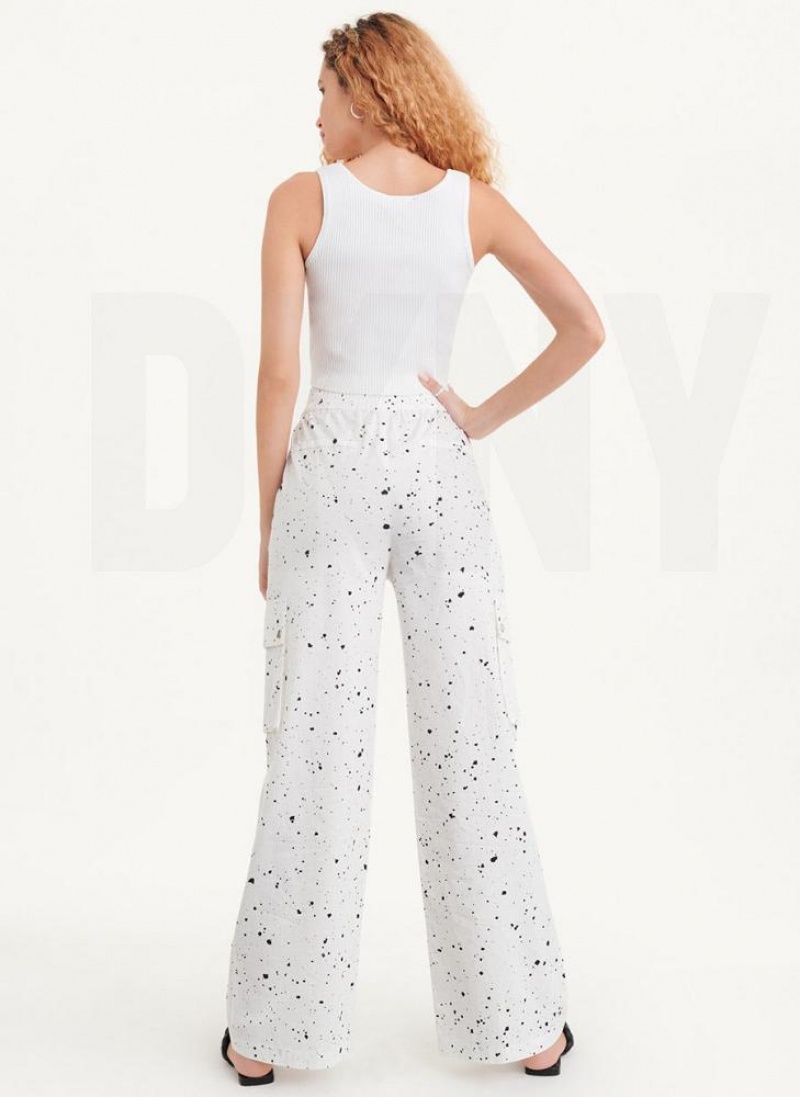 Παντελονι DKNY Splatter Print γυναικεια ασπρα Πολύχρωμο | Greece_D0167