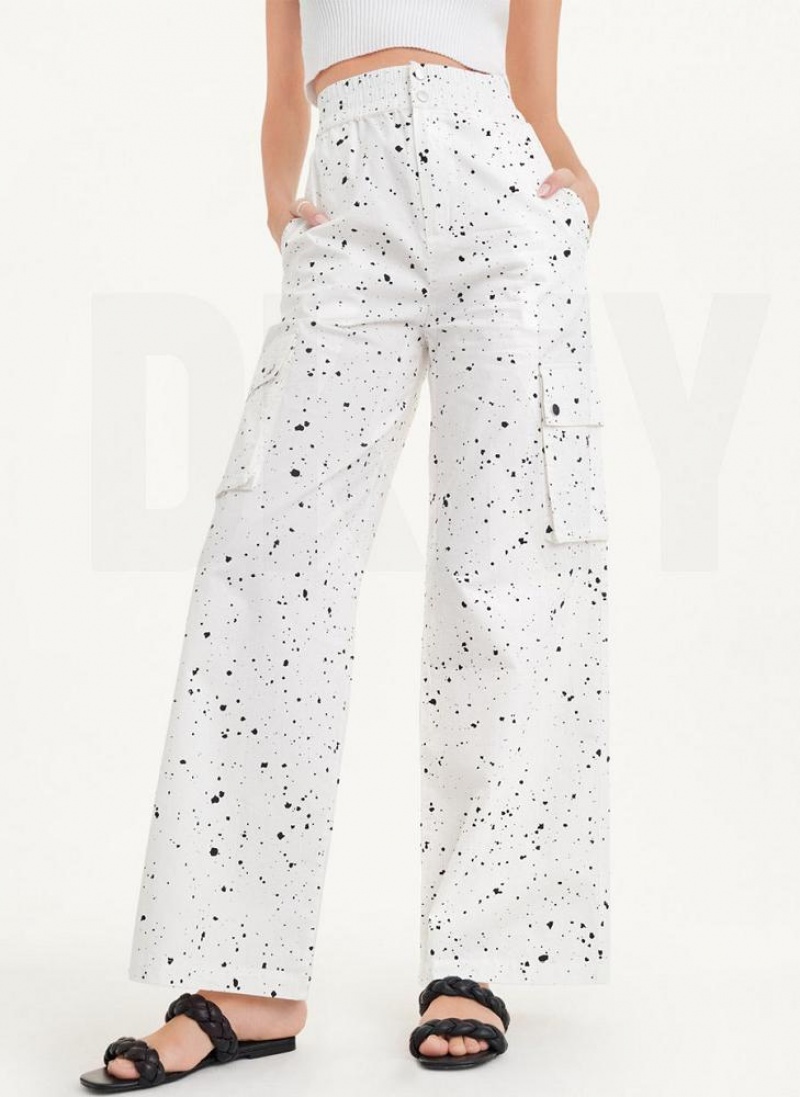 Παντελονι DKNY Splatter Print γυναικεια ασπρα Πολύχρωμο | Greece_D0167