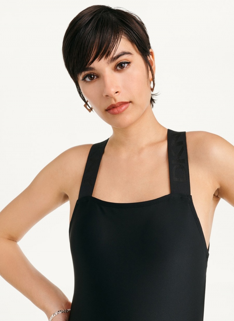 Μαγιό DKNY Square Neck One-Piece γυναικεια μαυρα | Greece_D0427