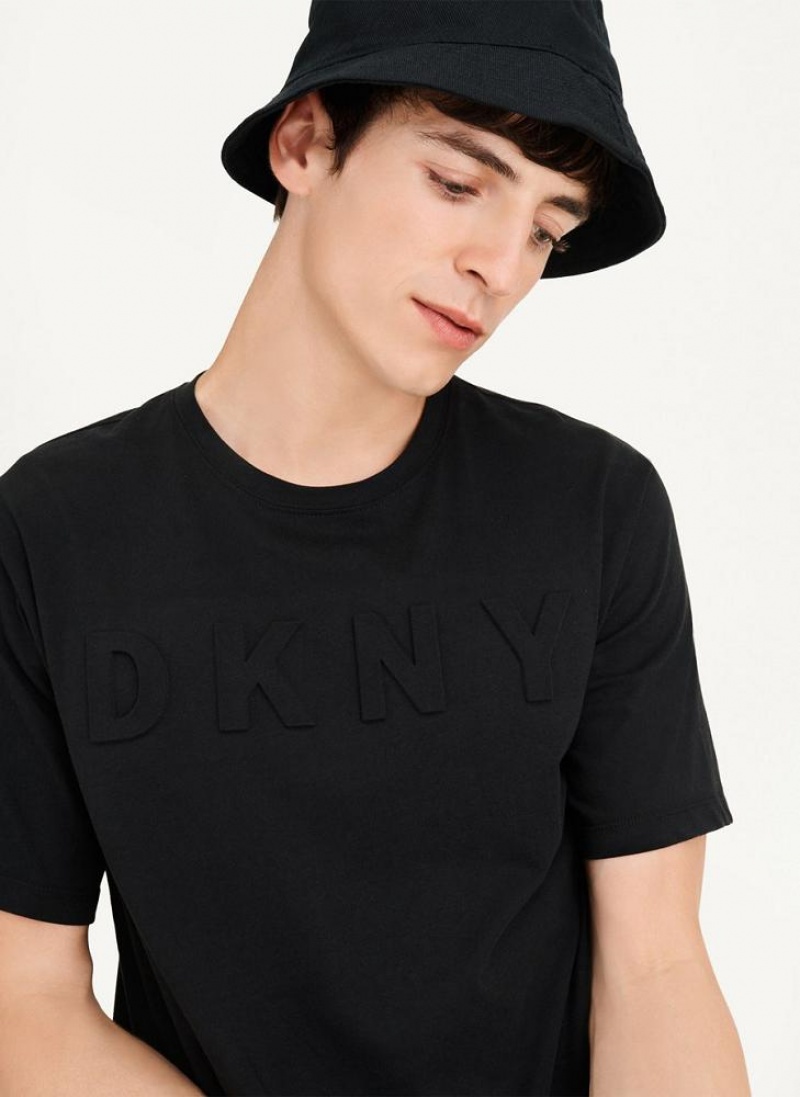 μπλουζακια DKNY Stamped Logo ανδρικα μαυρα | Greece_D0491