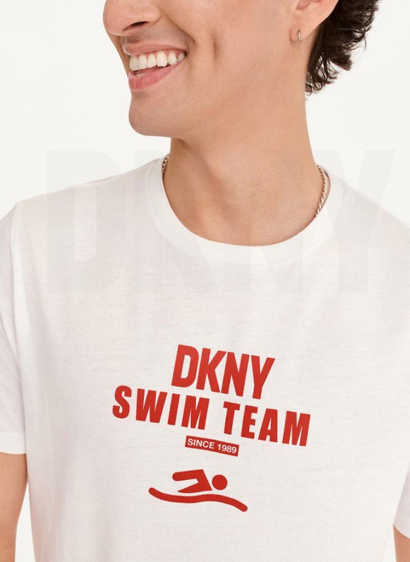 μπλουζακια DKNY Swim Team ανδρικα ασπρα | Greece_D1575