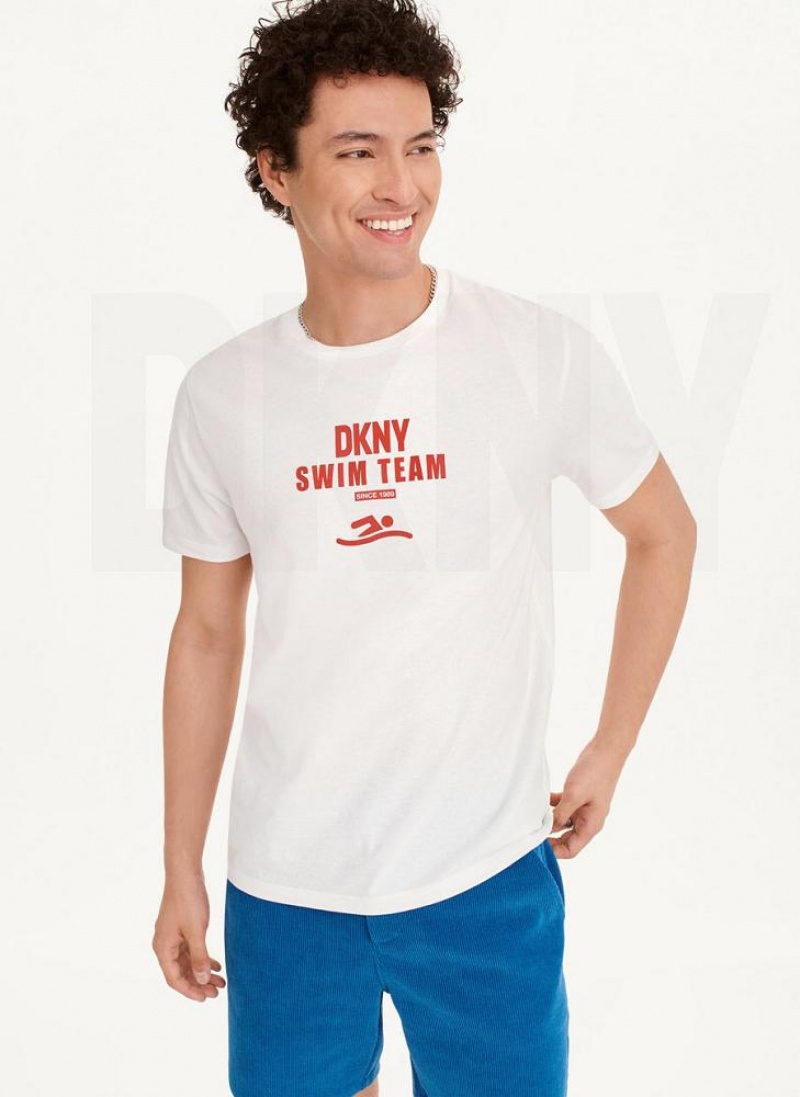 μπλουζακια DKNY Swim Team ανδρικα ασπρα | Greece_D1575