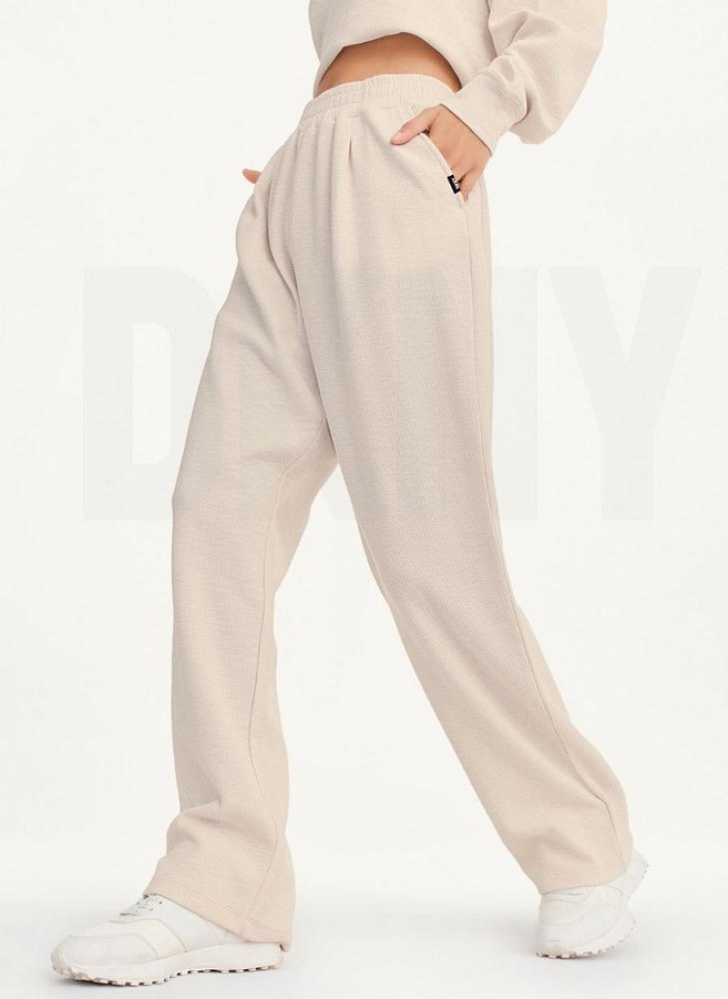 Παντελονι DKNY Tech Slub Relaxed With Pockets γυναικεια καφε | Greece_D1653