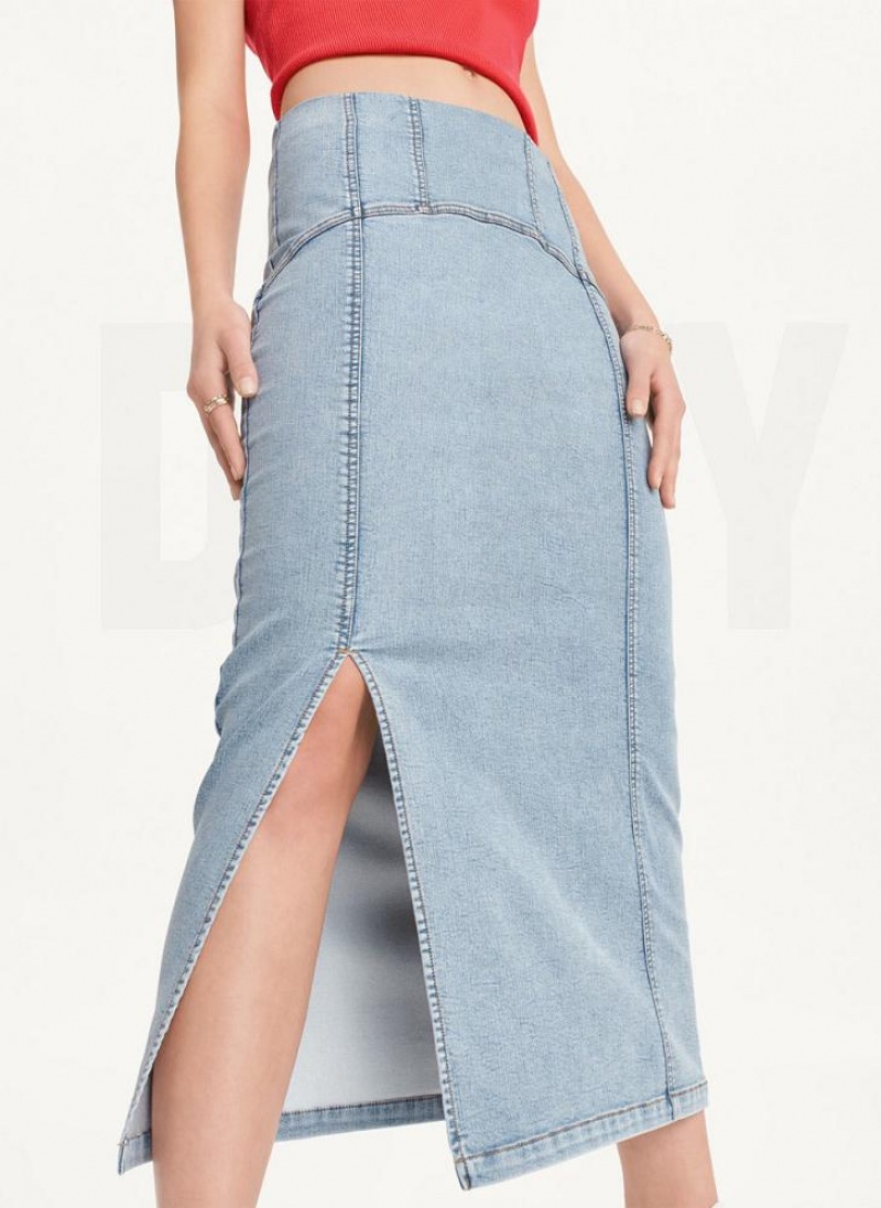 φουστεσ DKNY Terry Denim γυναικεια μπλε | Greece_D1382