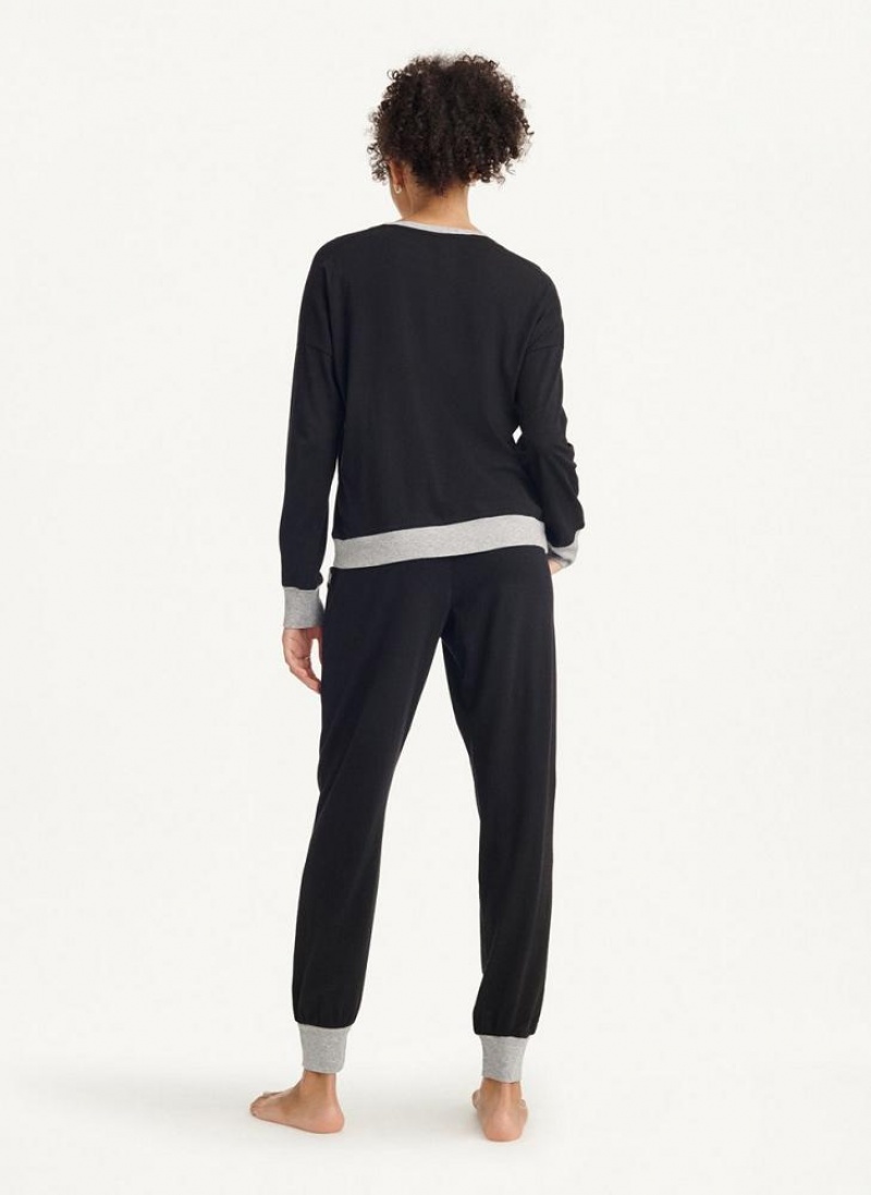 Πιζάμες DKNY Top And Jogger Sleep Set γυναικεια μαυρα | Greece_D0535