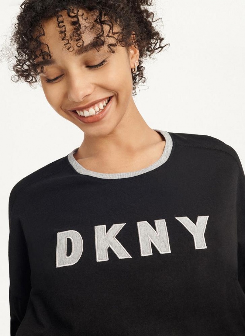 Πιζάμες DKNY Top And Jogger Sleep Set γυναικεια μαυρα | Greece_D0535