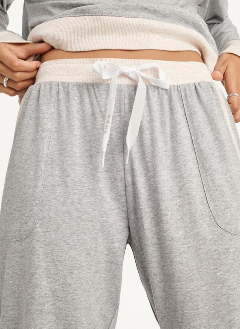 Πιζάμες DKNY Top And Jogger Sleep Set γυναικεια γκρι | Greece_D0159