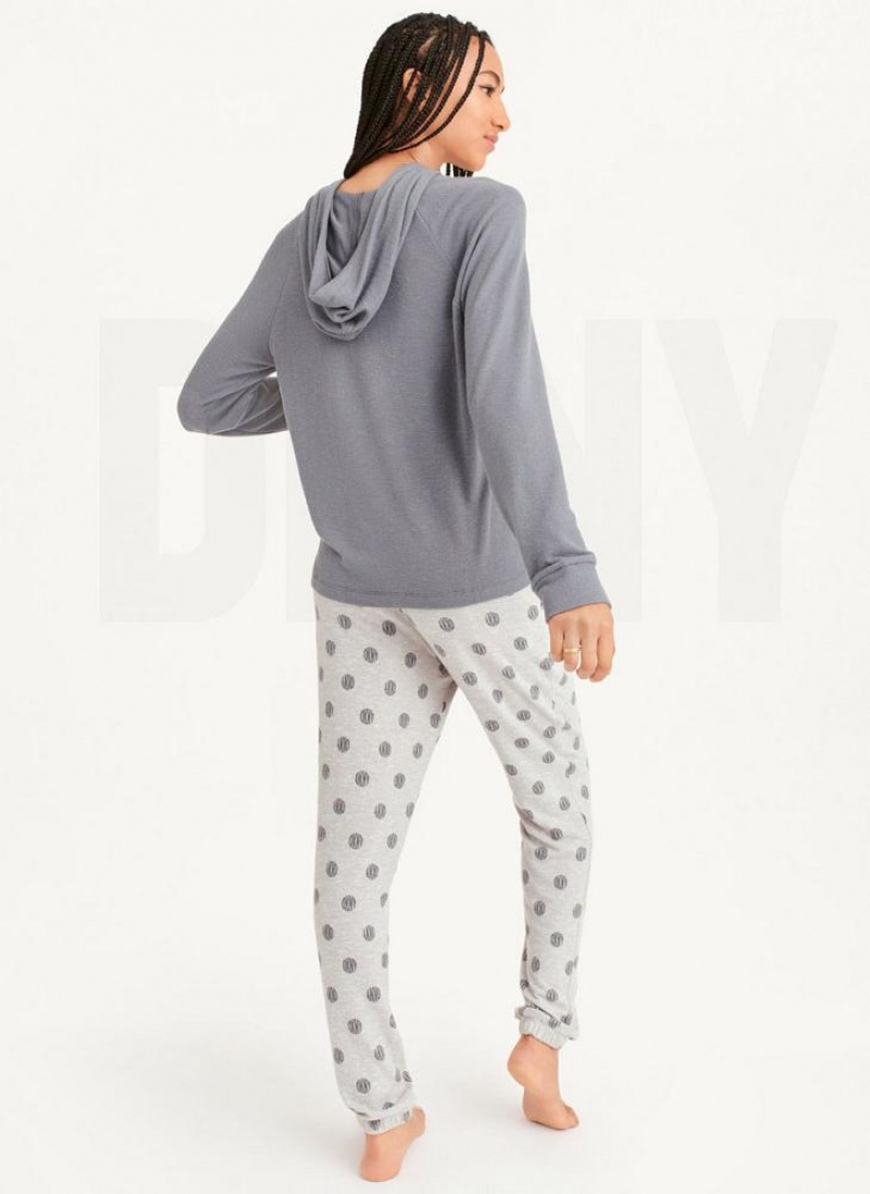 Πιζάμες DKNY Top And Jogger Sleep Set γυναικεια γκρι | Greece_D0112