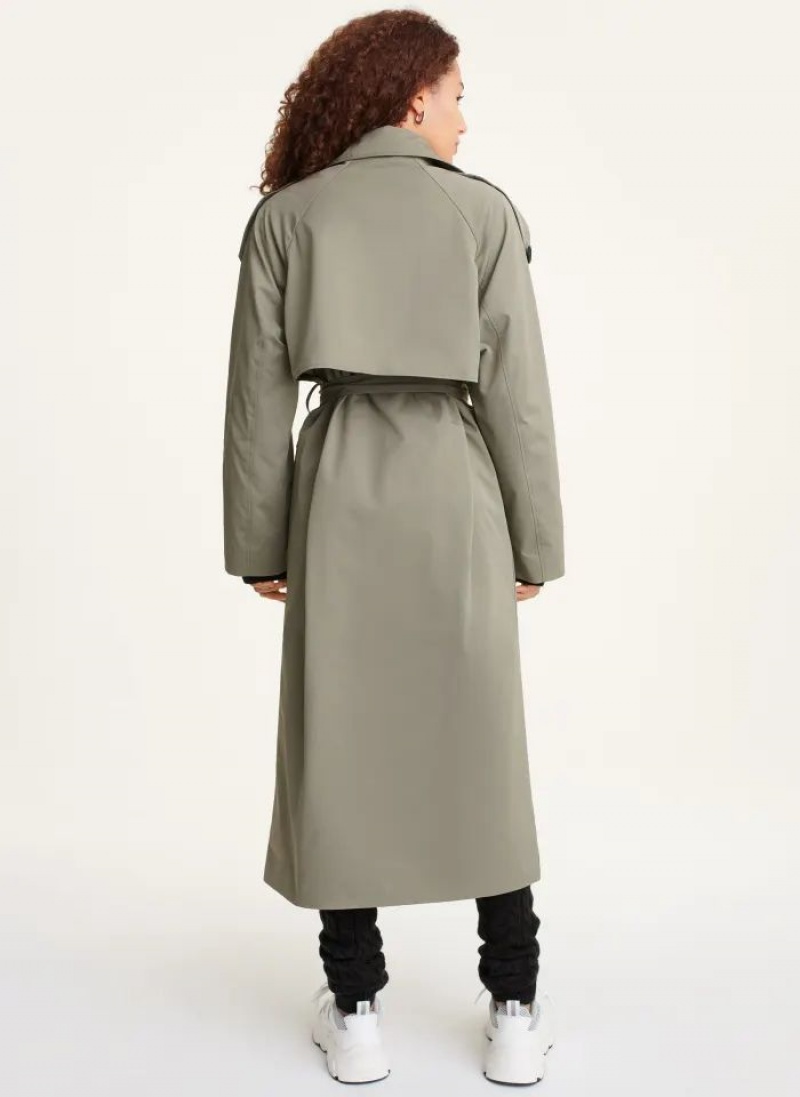 παλτό DKNY Trench γυναικεια Ελιά | Greece_D1333