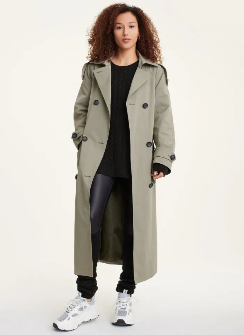 παλτό DKNY Trench γυναικεια Ελιά | Greece_D1333