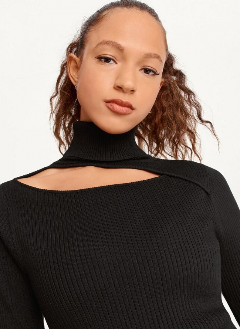 Φορεμα DKNY Turtleneck πουλοβερ γυναικεια μαυρα | Greece_D1859