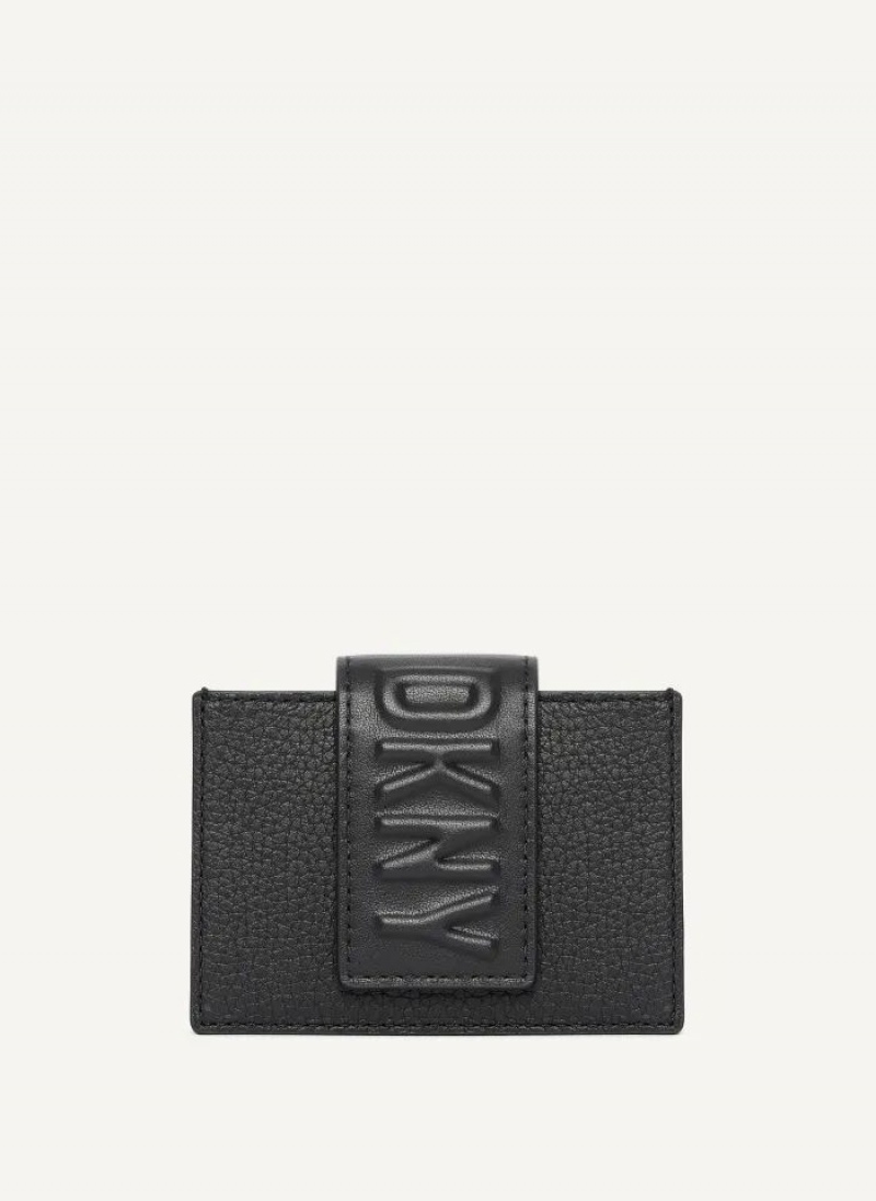 πορτοφολια DKNY Uptown δερματινα Card Case ανδρικα μαυρα | Greece_D0957