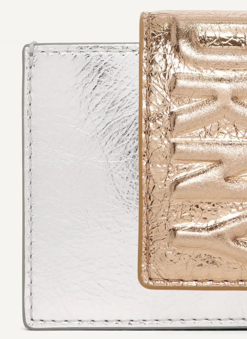 πορτοφολια DKNY Uptown δερματινα Card Case γυναικεια ασημι χρυσο χρωμα | Greece_D0393