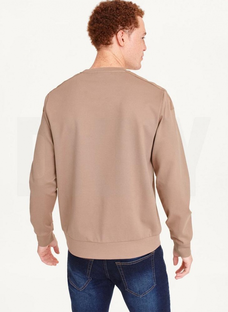 μπλουζακια DKNY Utility Crewneck ανδρικα καφε | Greece_D1840