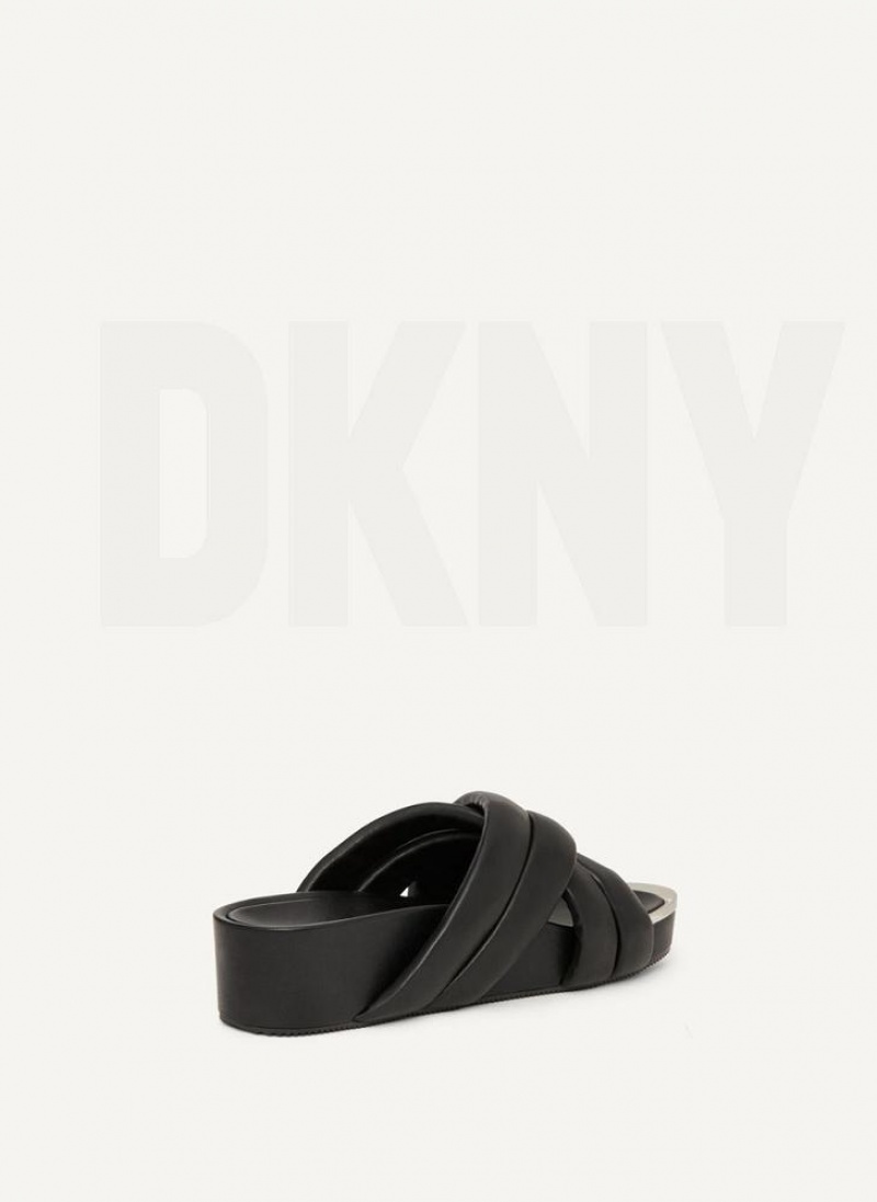 Σαγιοναρεσ DKNY Vienna Puffy λουρακια γυναικεια μαυρα | Greece_D0290