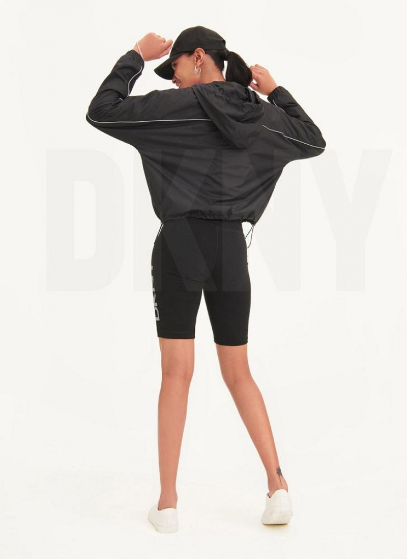 Μπουφαν DKNY Windbreaker With Reflective Taping γυναικεια μαυρα | Greece_D1901