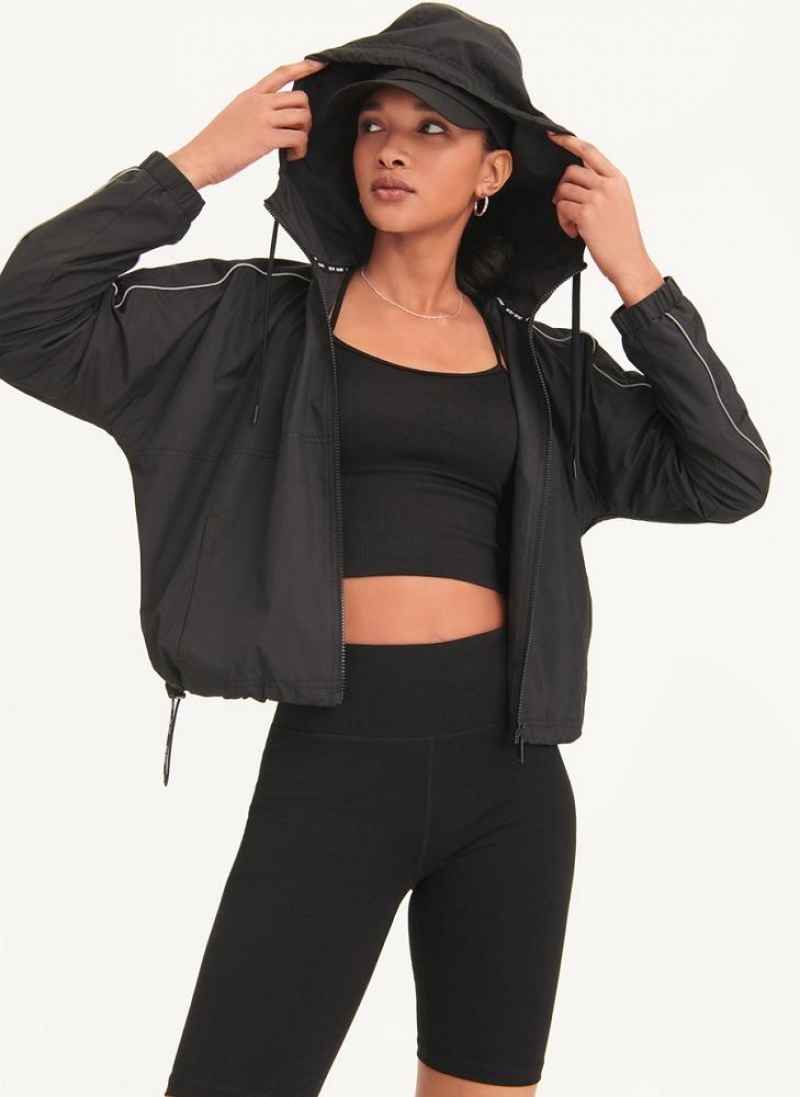 Μπουφαν DKNY Windbreaker With Reflective Taping γυναικεια μαυρα | Greece_D1901