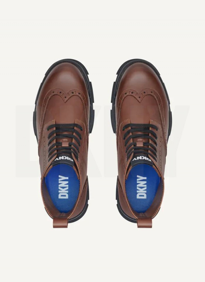 Μποτεσ DKNY Wingtip Lug Sole ανδρικα καφε | Greece_D1001