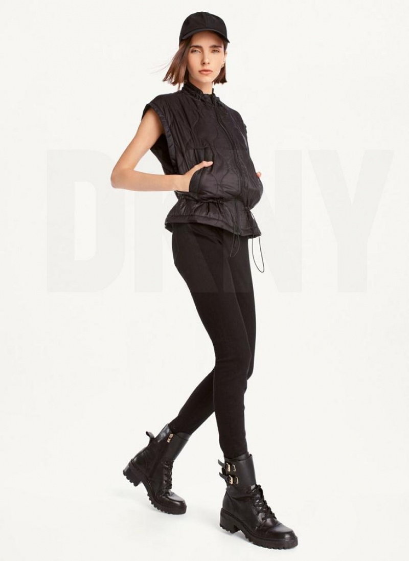 παλτό DKNY Καπιτονέ Cropped Vest γυναικεια μαυρα | Greece_D1955