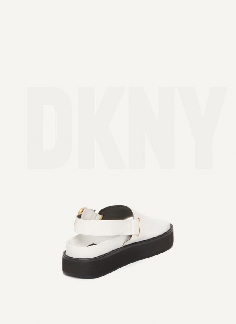 Σανδαλια DKNY πόρπης Flatform γυναικεια ασπρα | Greece_D0566