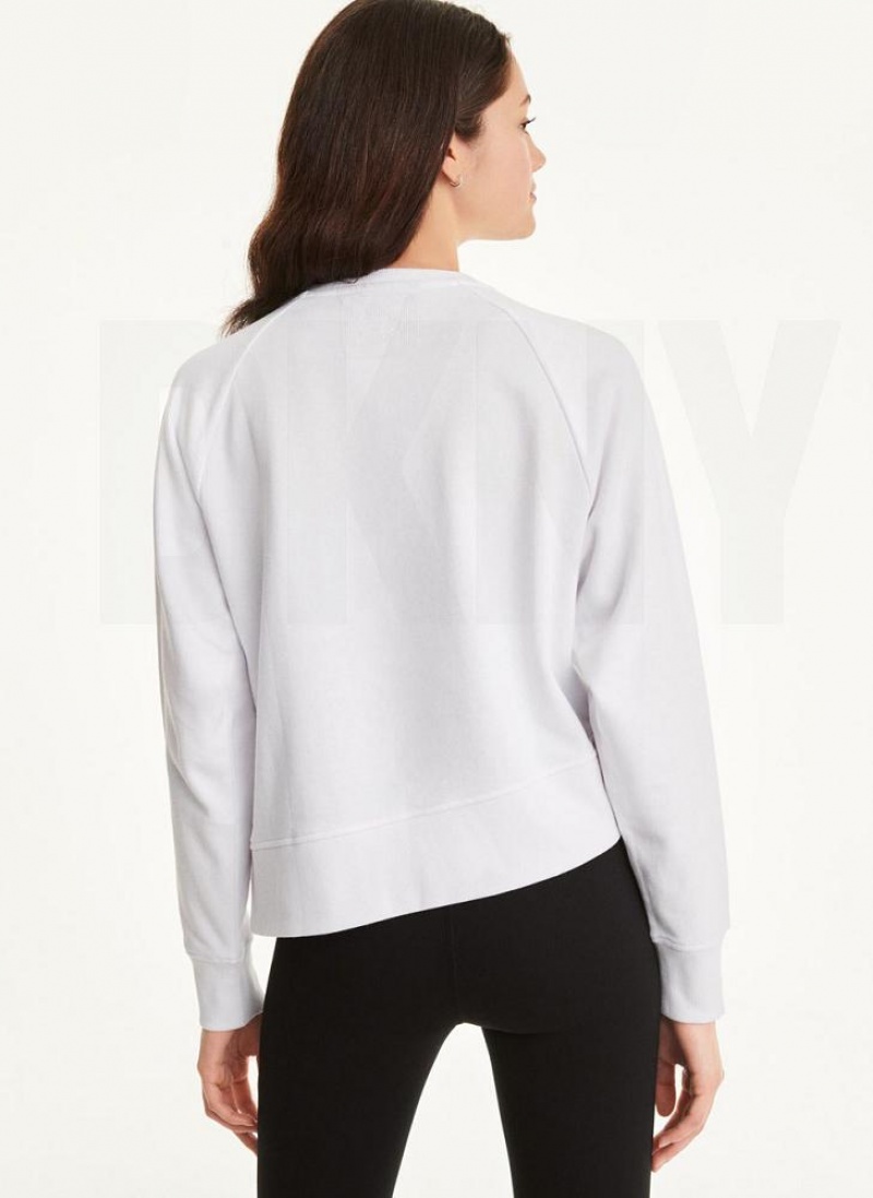 Φούτερ DKNY βαμβακερα Jersey Asymmetrical γυναικεια Μπεζ | Greece_D0501