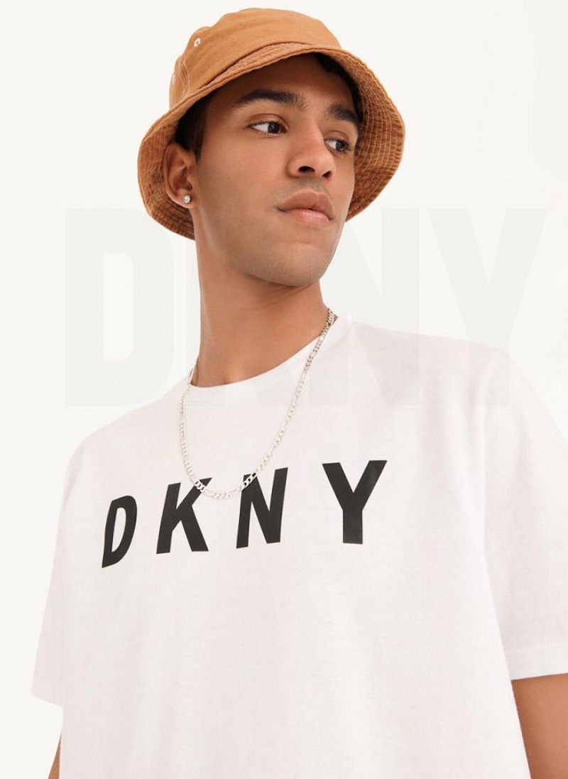 μπλουζακια DKNY κλασικα Logo ανδρικα ασπρα | Greece_D1740