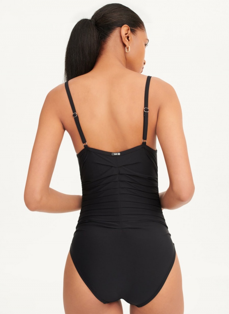 Μαγιό DKNY Πλισέ One Piece γυναικεια μαυρα | Greece_D1718