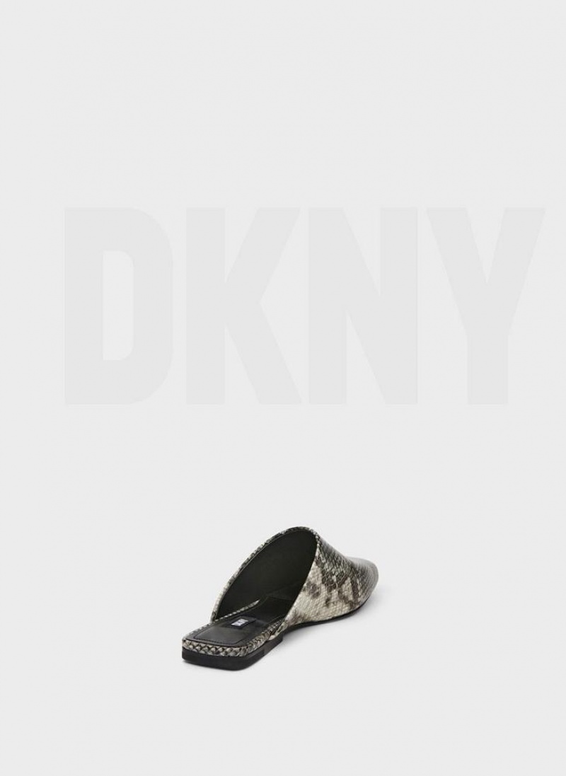 Σαγιοναρεσ DKNY φλατ Python γυναικεια μαυρα ασπρα | Greece_D0340