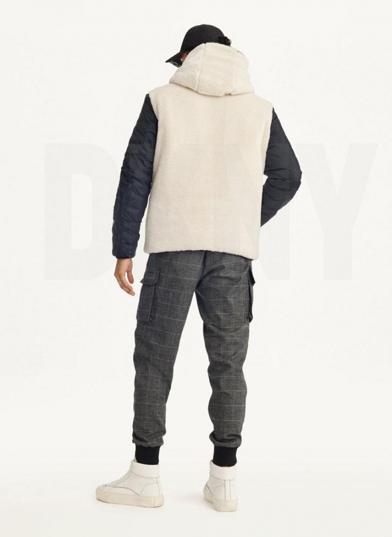 Μπουφαν DKNY Καπιτονέ Reversible Sherpa ανδρικα γκρι | Greece_D0299