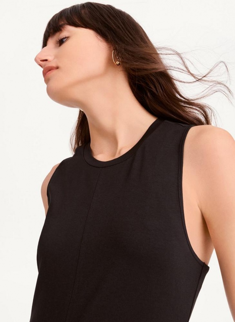 Φορεμα DKNY αμανικα Scoopneck Twist Racerback γυναικεια μαυρα | Greece_D1585