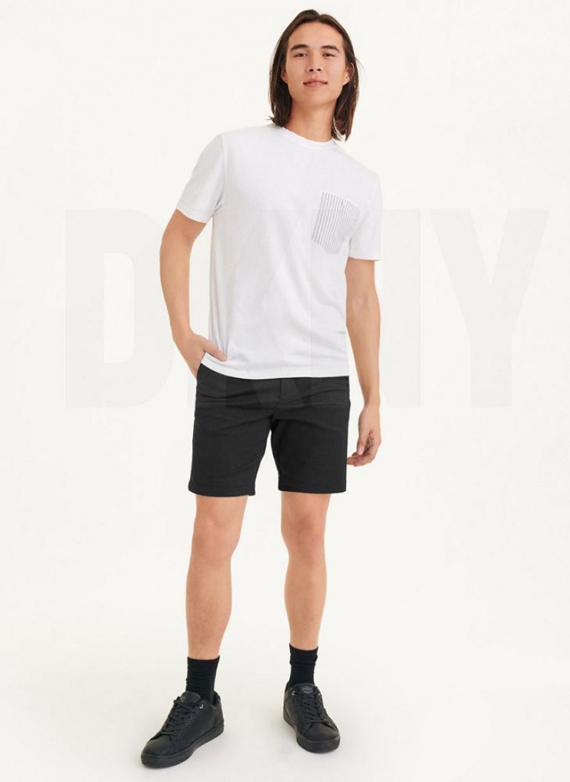 μπλουζακια DKNY κοντο Sleeve Crew Contrast Pocket ανδρικα ασπρα | Greece_D0557