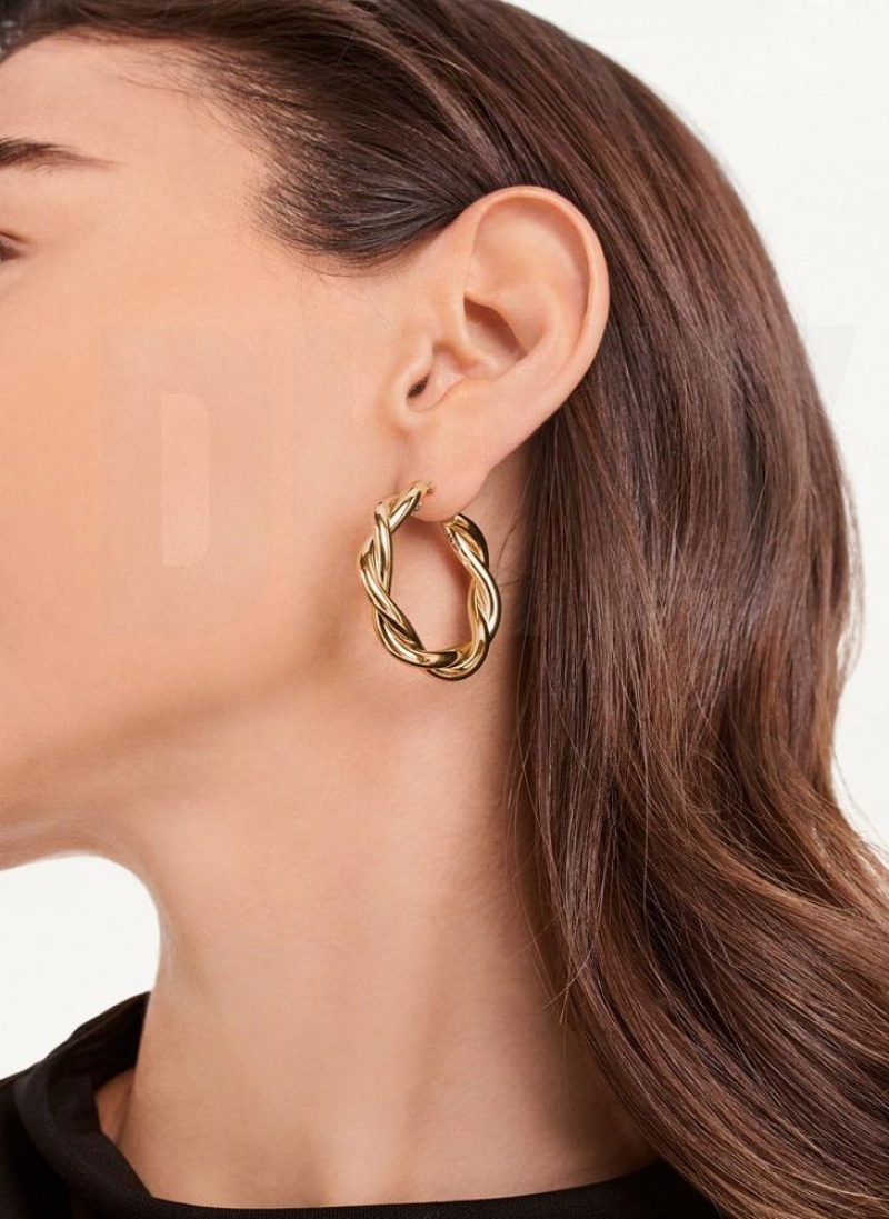 Σκουλαρικια DKNY Χοντρός Twist Hoop γυναικεια χρυσο χρωμα | Greece_D1967