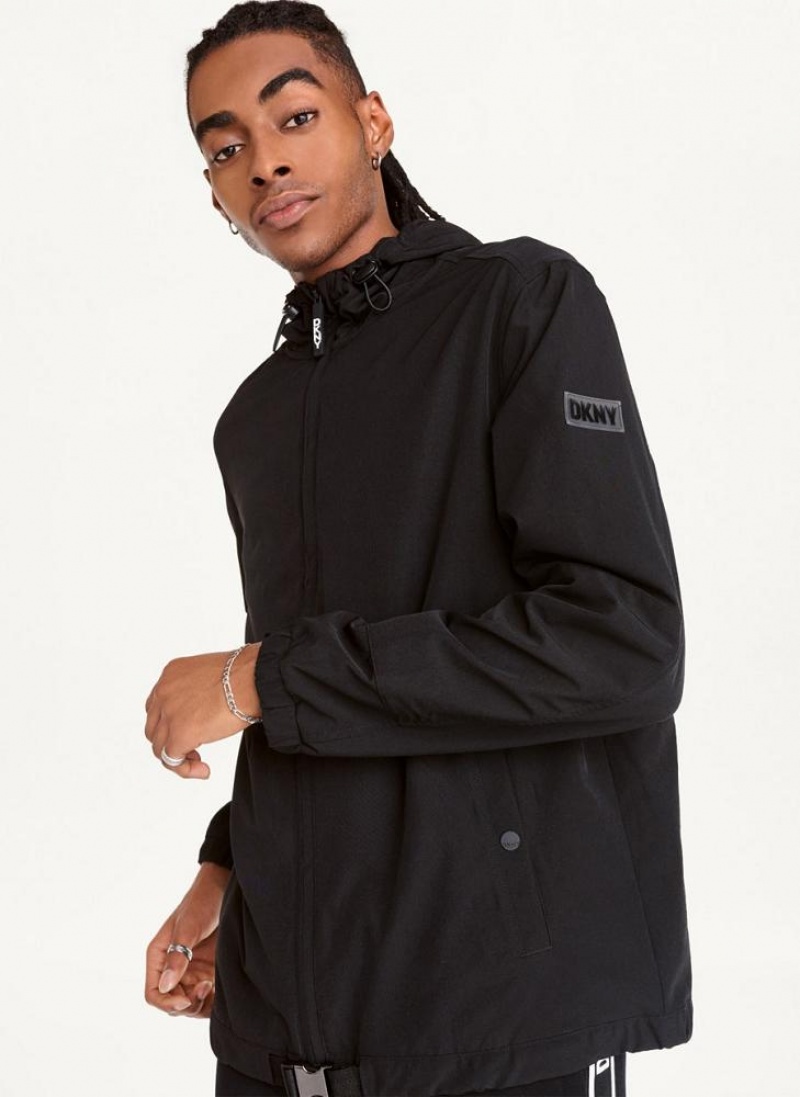 Μπουφαν DKNY νάιλον Windbreaker ανδρικα μαυρα | Greece_D1308