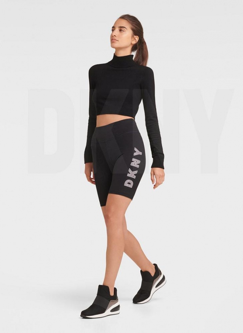 Σορτσ DKNY tracking Logo Bike γυναικεια μαυρα ασπρα | Greece_D0687