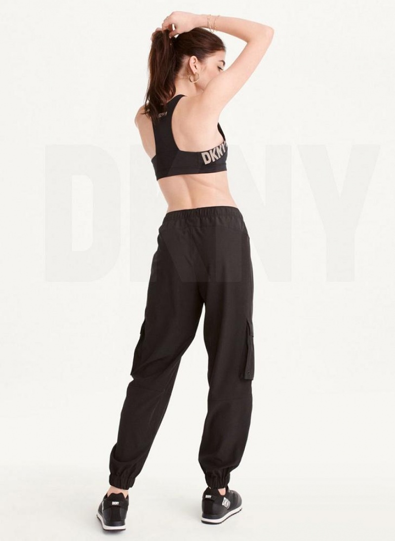 Παντελονι Jogger DKNY Cargo with Pockets γυναικεια μαυρα | Greece_D1078