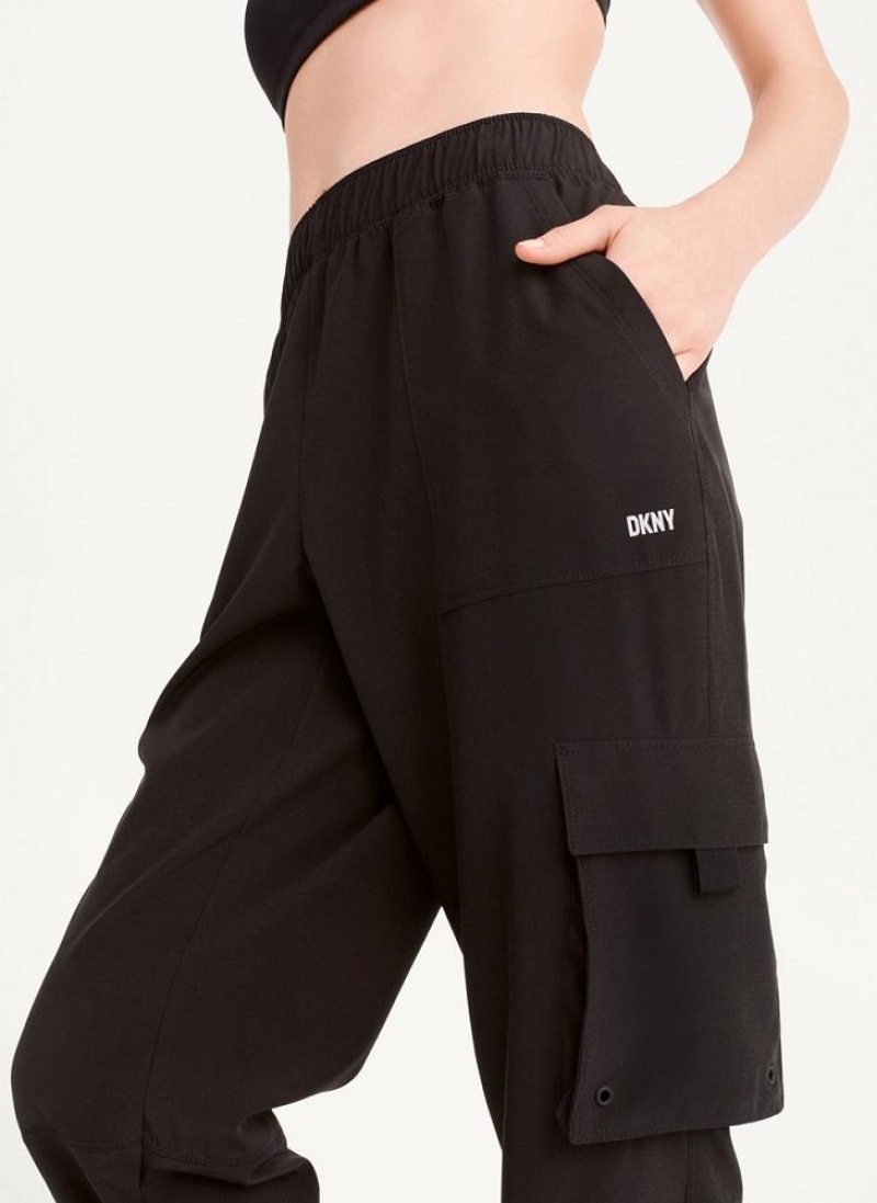 Παντελονι Jogger DKNY Cargo with Pockets γυναικεια μαυρα | Greece_D1078