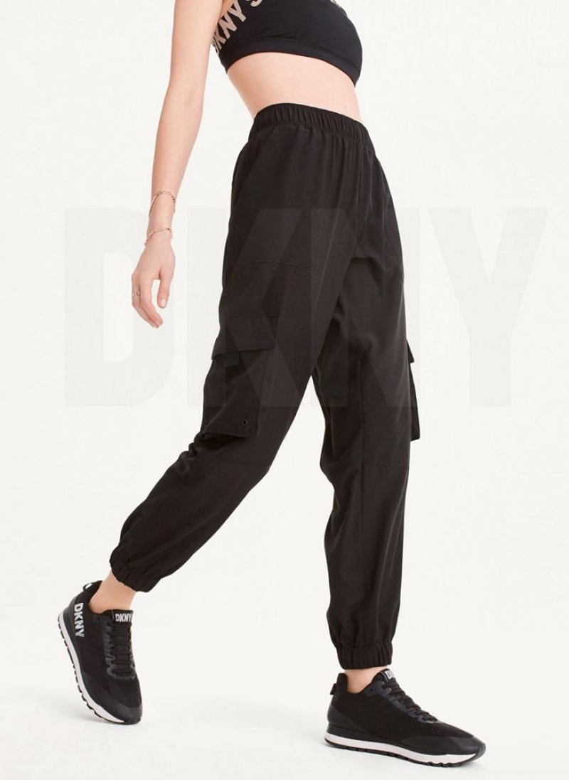 Παντελονι Jogger DKNY Cargo with Pockets γυναικεια μαυρα | Greece_D1078