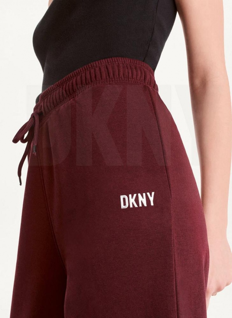 Παντελονι Jogger DKNY Metallic Logo Everyday γυναικεια μπορντο | Greece_D0565