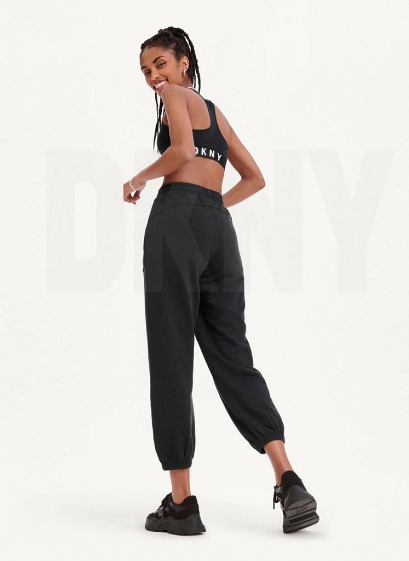 Παντελονι Jogger DKNY Pigment Washed γυναικεια μαυρα | Greece_D1079