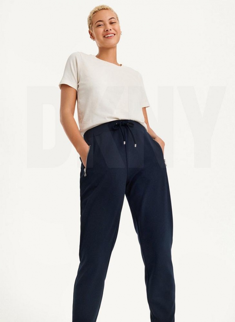 Παντελονι Jogger DKNY Pull On γυναικεια σκουρο μπλε | Greece_D1329