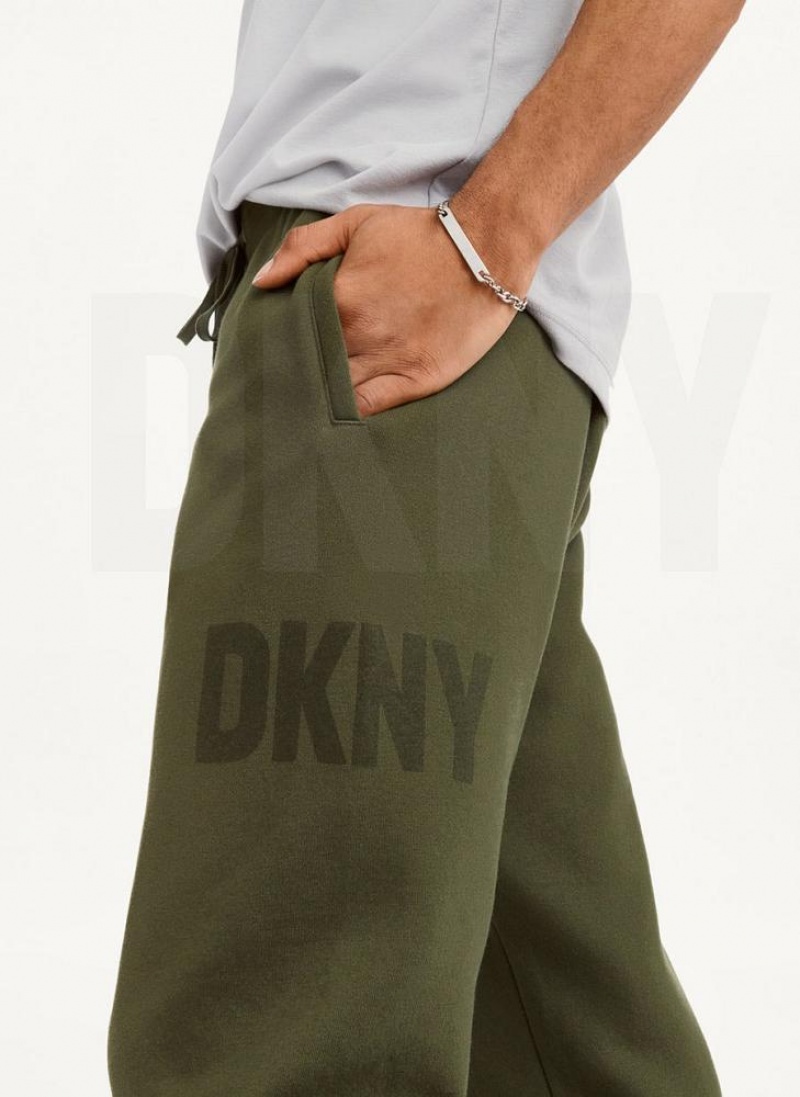 Παντελονι Jogger DKNY Shadow Logo ανδρικα Ελιά | Greece_D0405