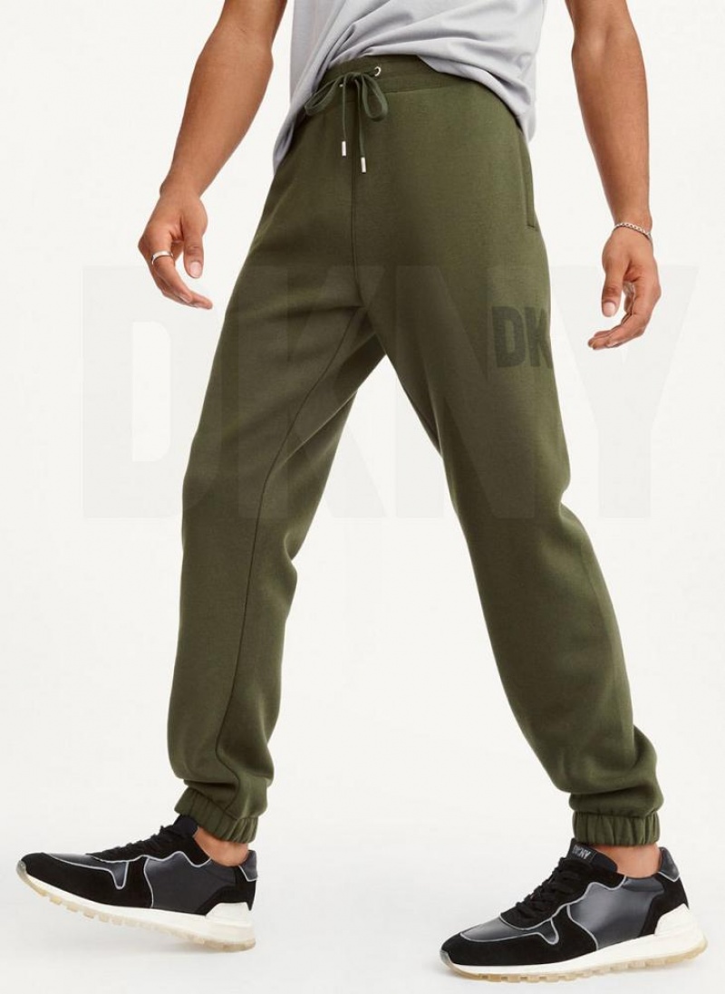 Παντελονι Jogger DKNY Shadow Logo ανδρικα Ελιά | Greece_D0405