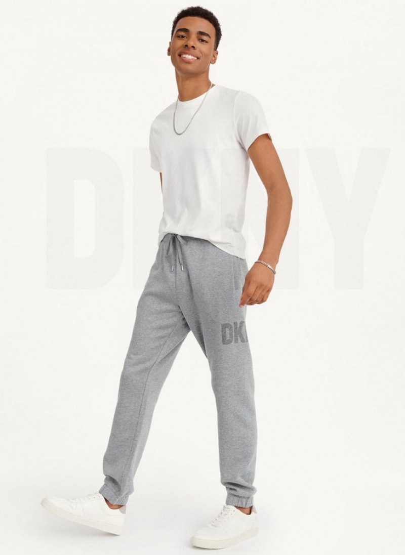 Παντελονι Jogger DKNY Shadow Logo ανδρικα γκρι | Greece_D0434