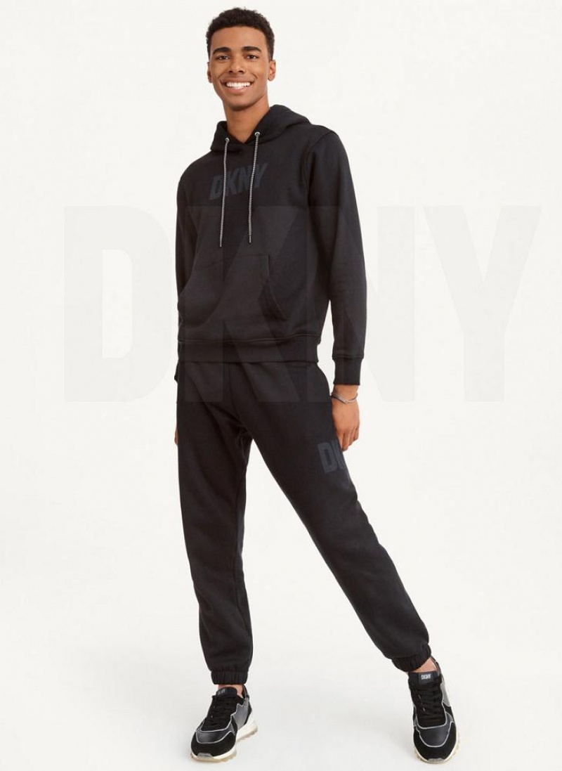 Παντελονι Jogger DKNY Shadow Logo ανδρικα μαυρα | Greece_D0627