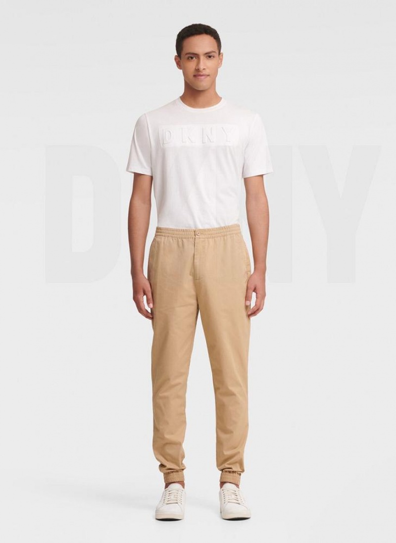 Παντελονι Jogger DKNY Twill ανδρικα Χακί | Greece_D1465