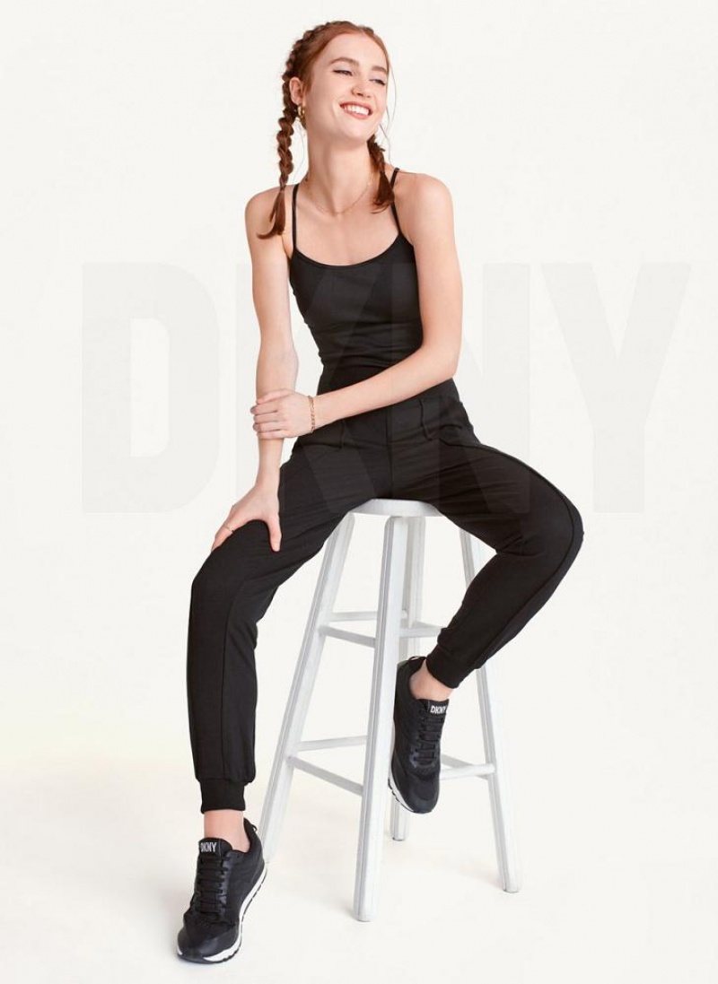 Παντελονι Jogger DKNY Γιόγκα Terry Pintuck γυναικεια μαυρα | Greece_D0169