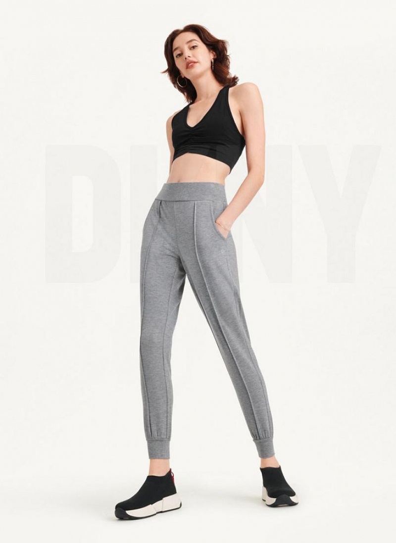 Παντελονι Jogger DKNY Γιόγκα Terry Pintuck γυναικεια γκρι | Greece_D0153