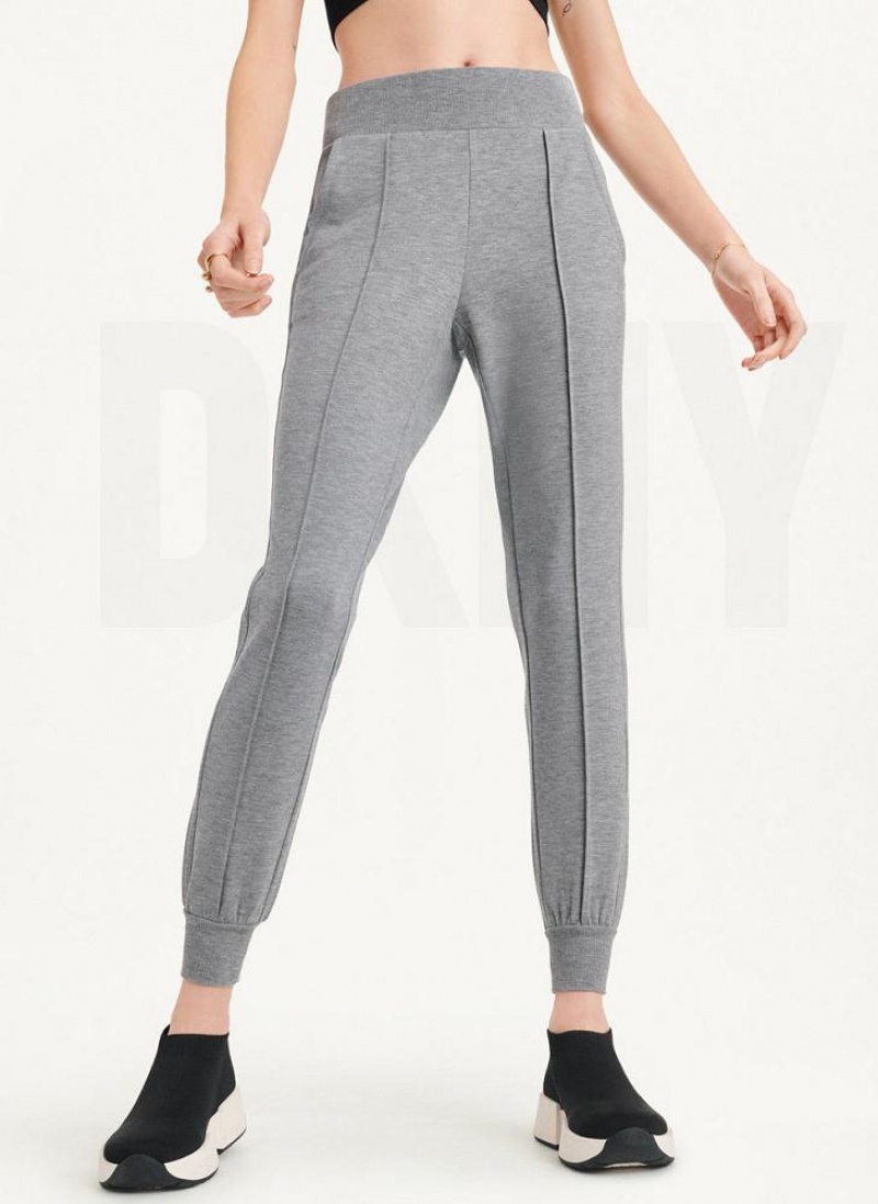 Παντελονι Jogger DKNY Γιόγκα Terry Pintuck γυναικεια γκρι | Greece_D0153