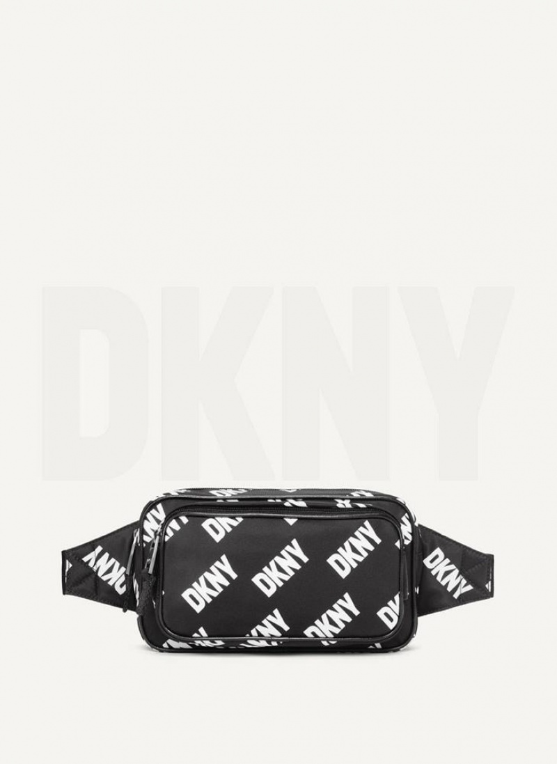 Τσαντα Μεσησ DKNY All Over Logo ανδρικα μαυρα ασπρα | Greece_D1658