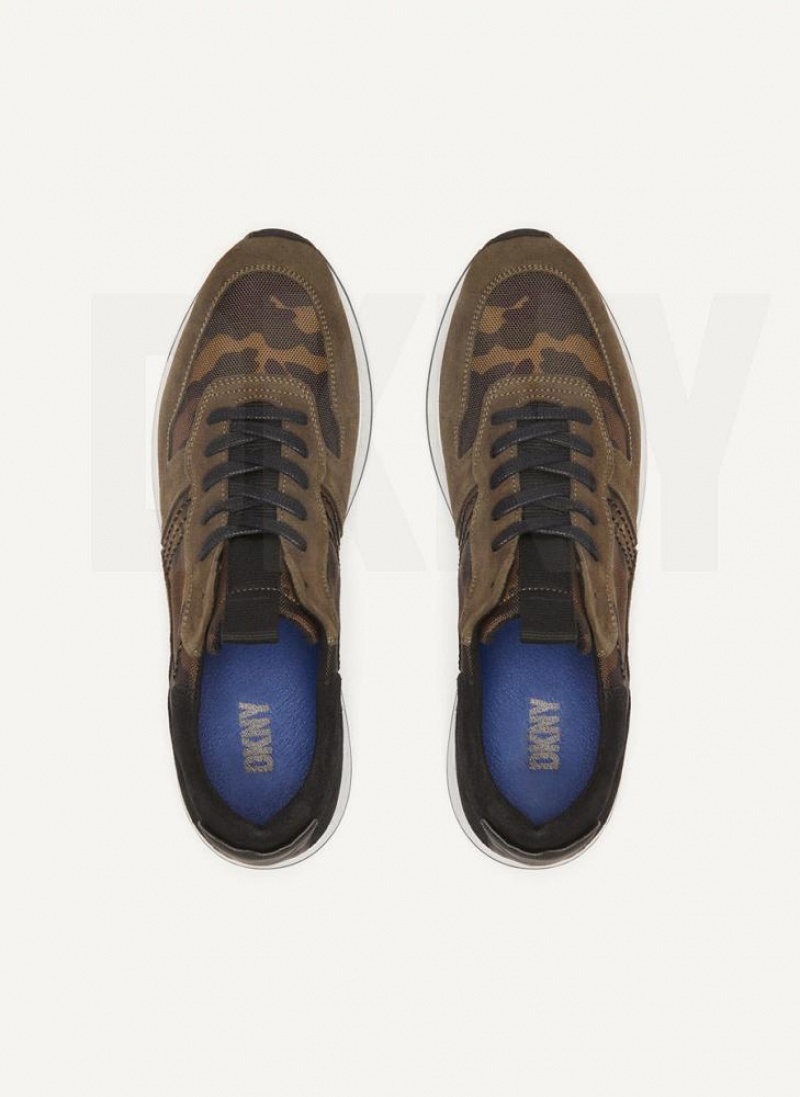 Αθλητικα Παπουτσια DKNY Camo Runner ανδρικα καφε | Greece_D1184